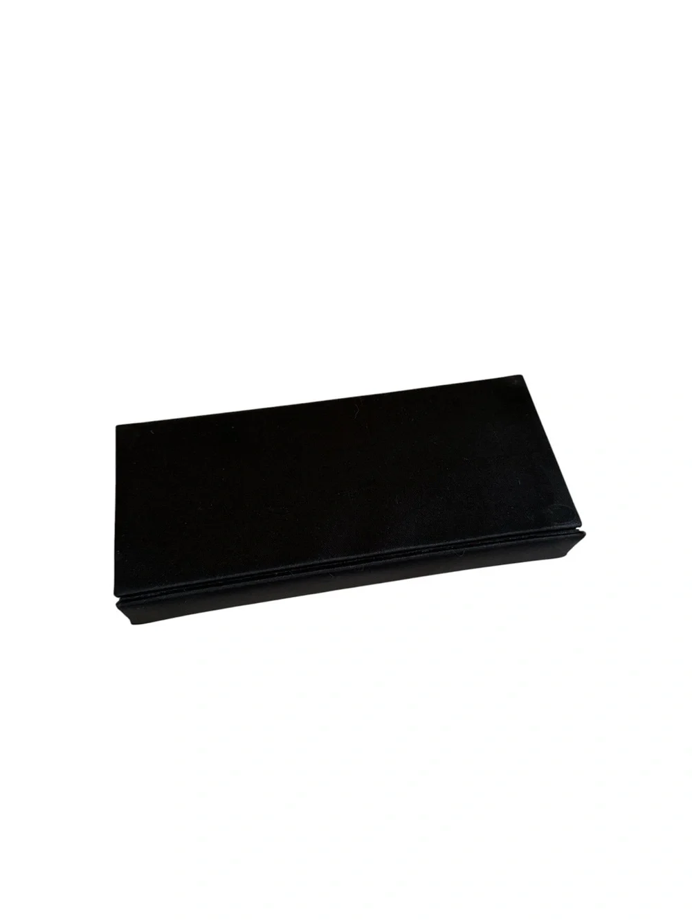 CHANEL Black Camellia Embossed Satin Box Clutch